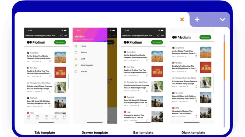 4 app templates photo