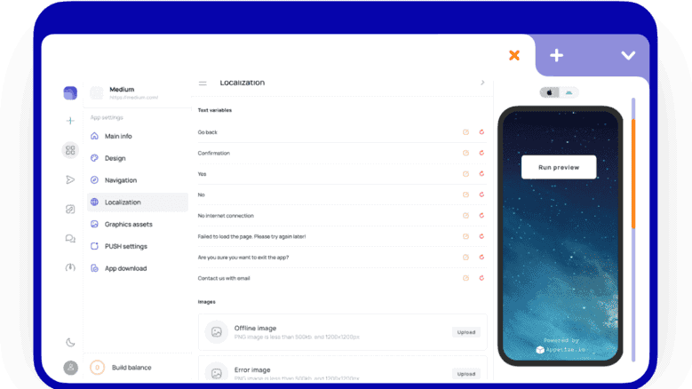 localization app screen settings