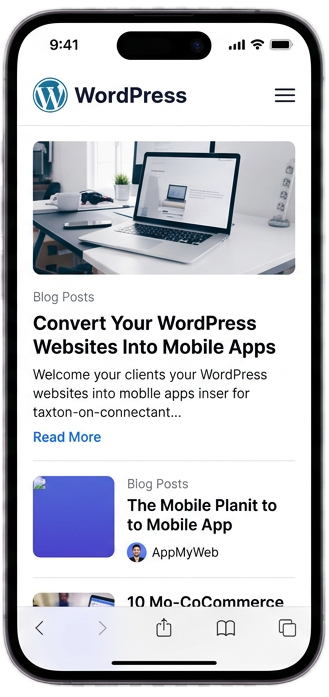 WordPress Mobile App Preview